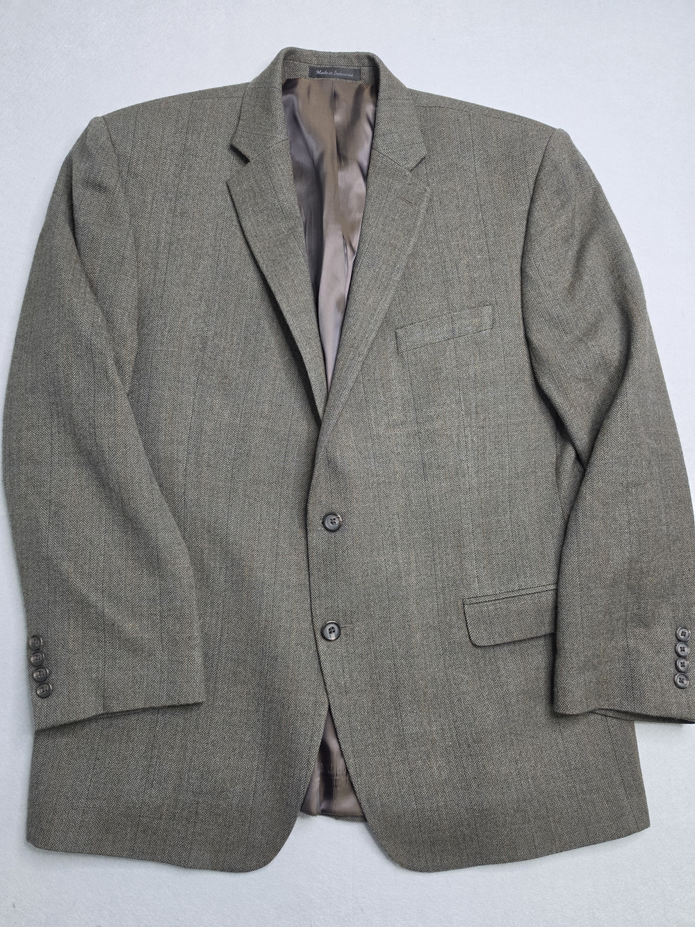 Ralph Lauren Men's Olive Gray Two-Button Sport Coat 44R 100% Wool